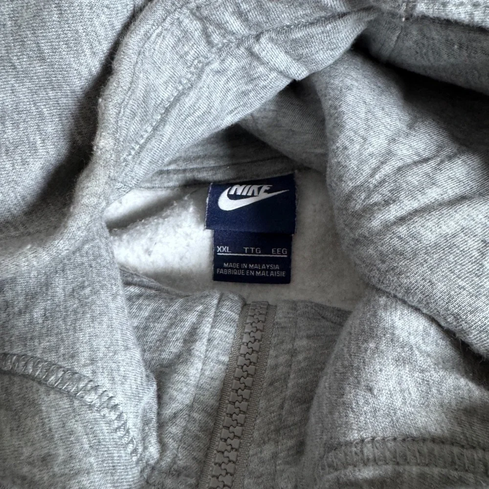 Nike Full Zip Hoodie Mens XXL Gray Heather Solid Embroidered‎ Logo Sweatshirt